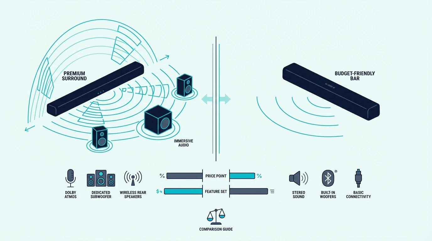 Samsung and Vizio soundbars compared side by side