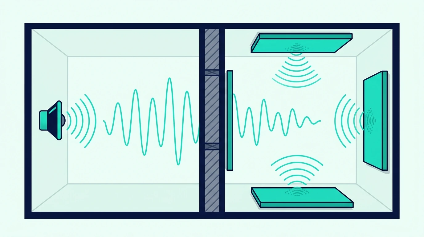 Neighbor noise passing through a shared apartment wall despite acoustic panels
