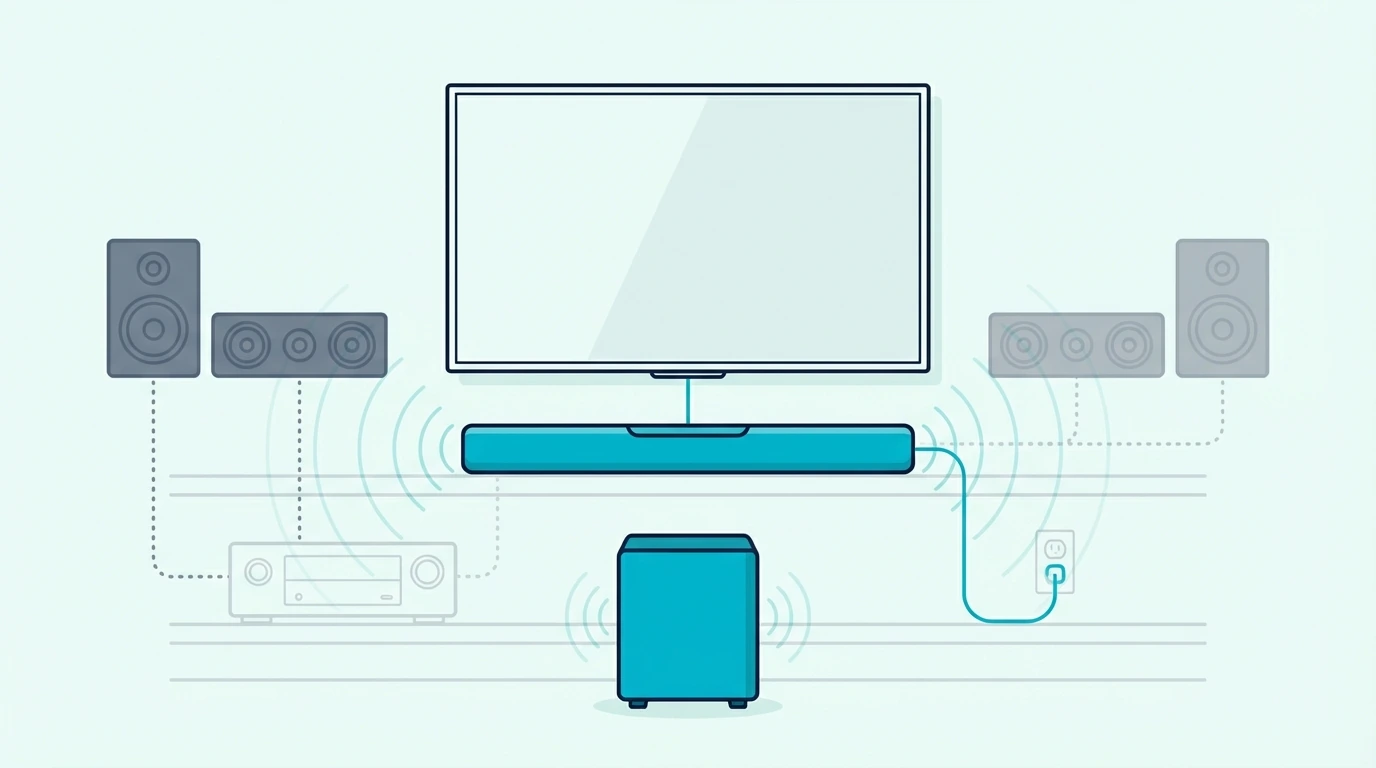 What a soundbar replaces in a TV audio setup