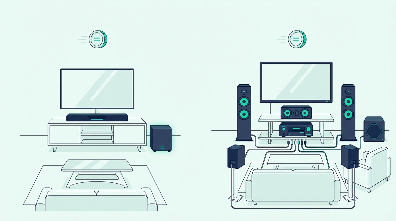 What the same budget buys with a soundbar versus a receiver