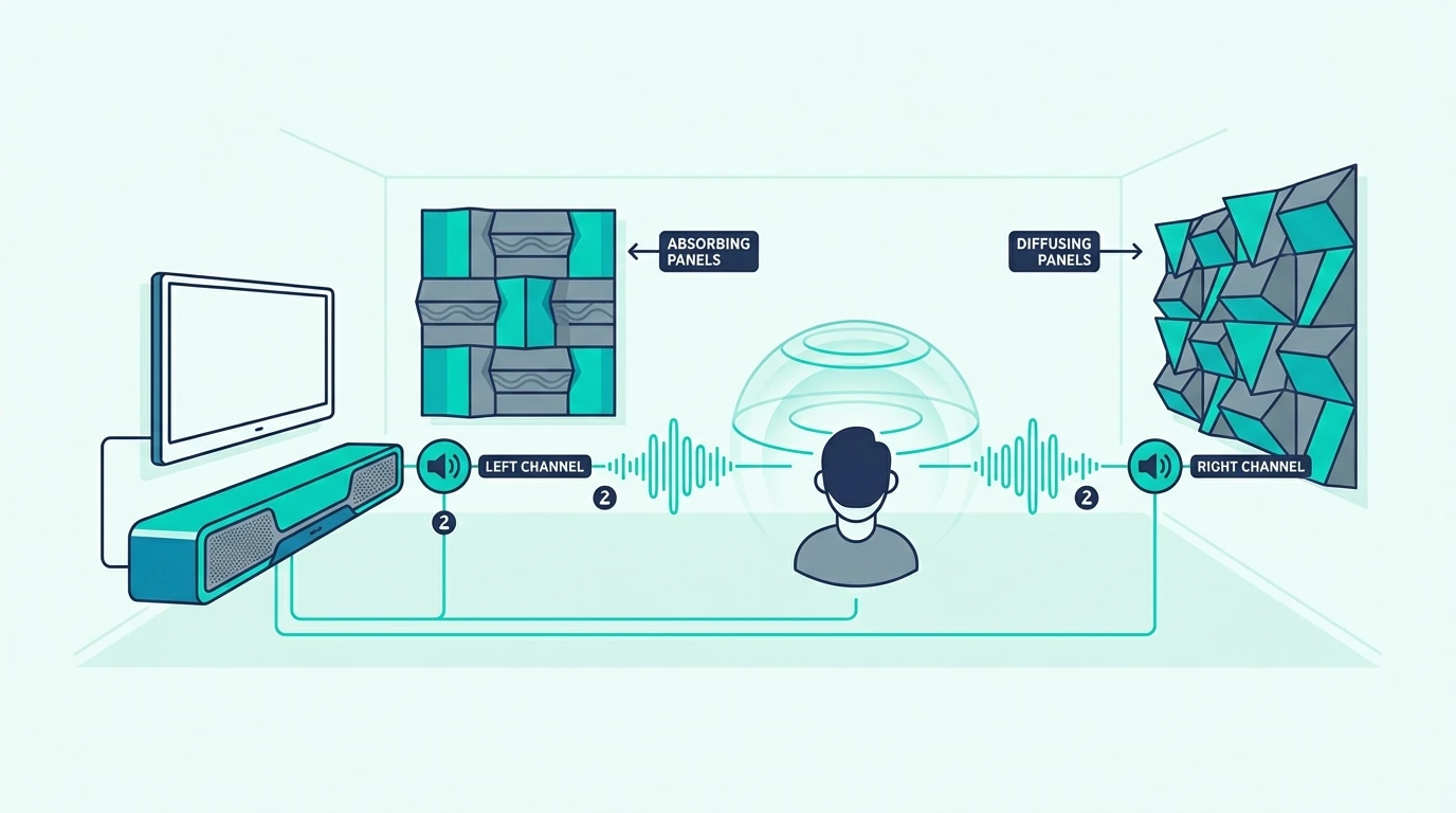 Examples of 2.1, 3.1, and 5.1 soundbar layouts
