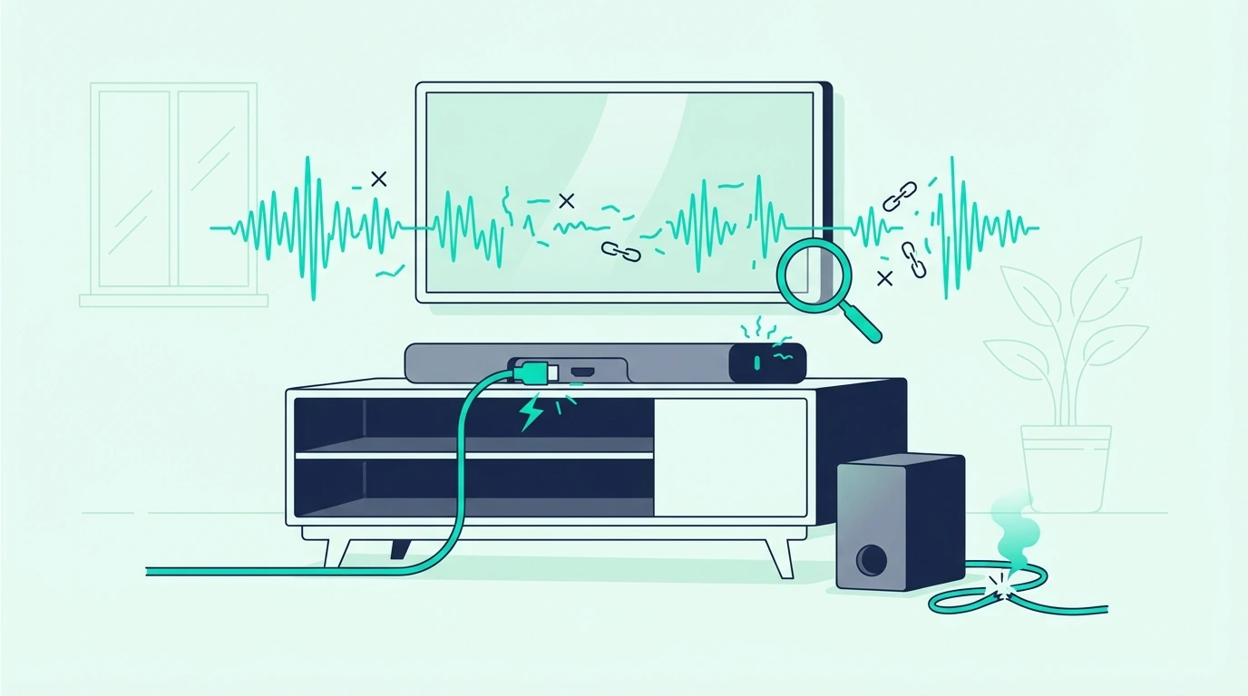 Hardware fault signs in a soundbar that keeps cutting out