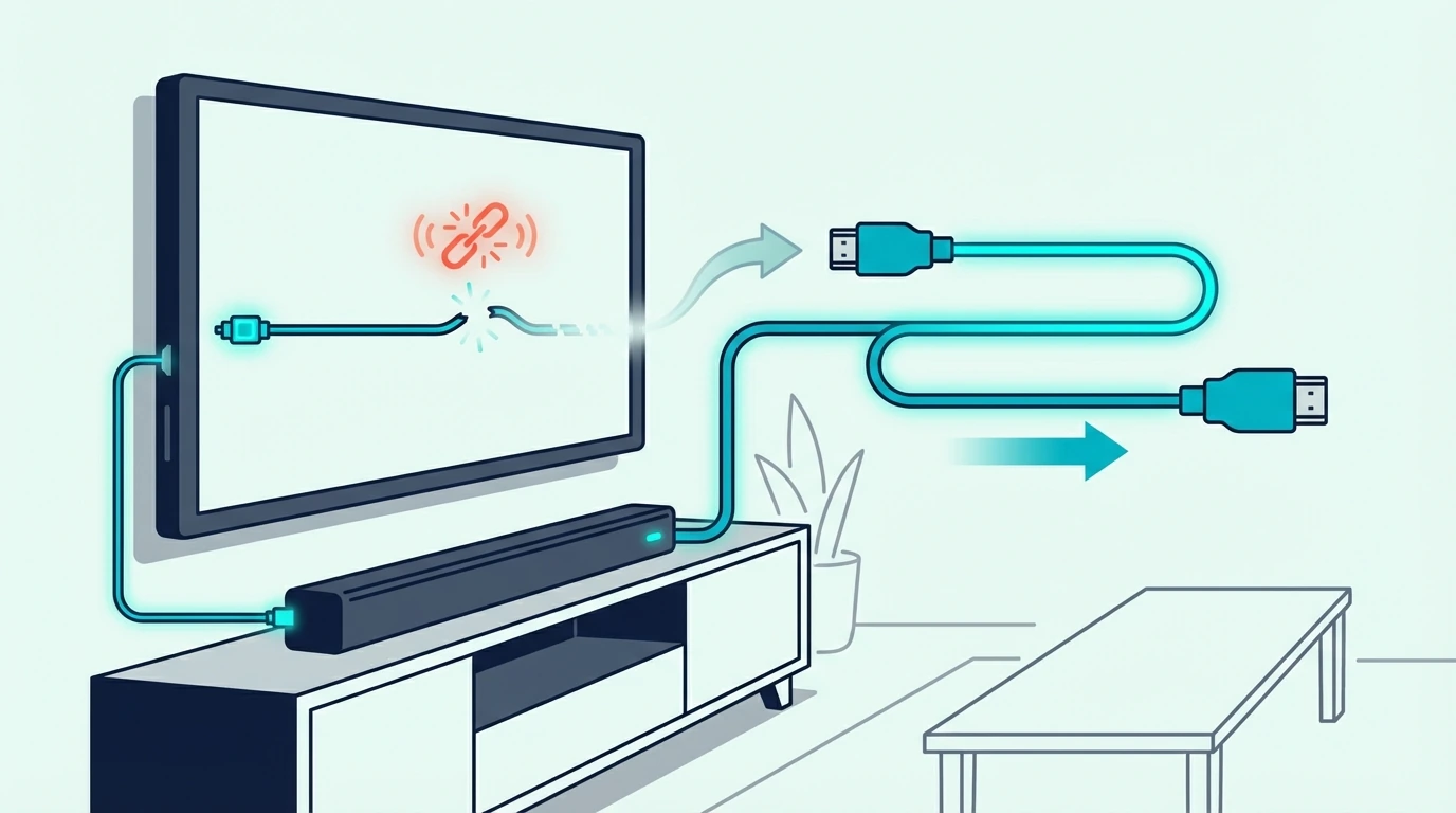 Optical cable fallback for soundbar audio dropouts