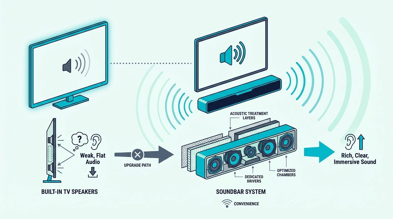 Smart TV speakers compared with a separate soundbar