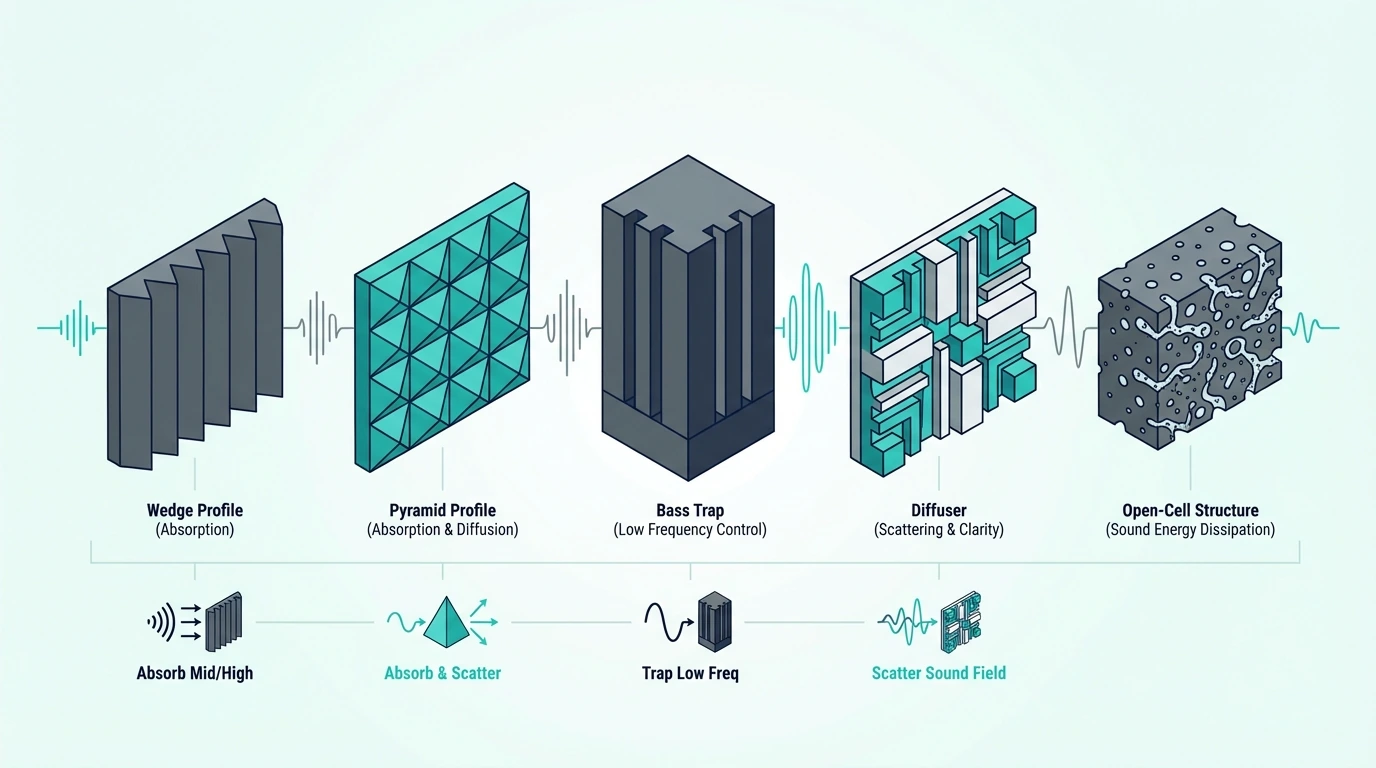 Acoustic foam products lineup for vocal booth