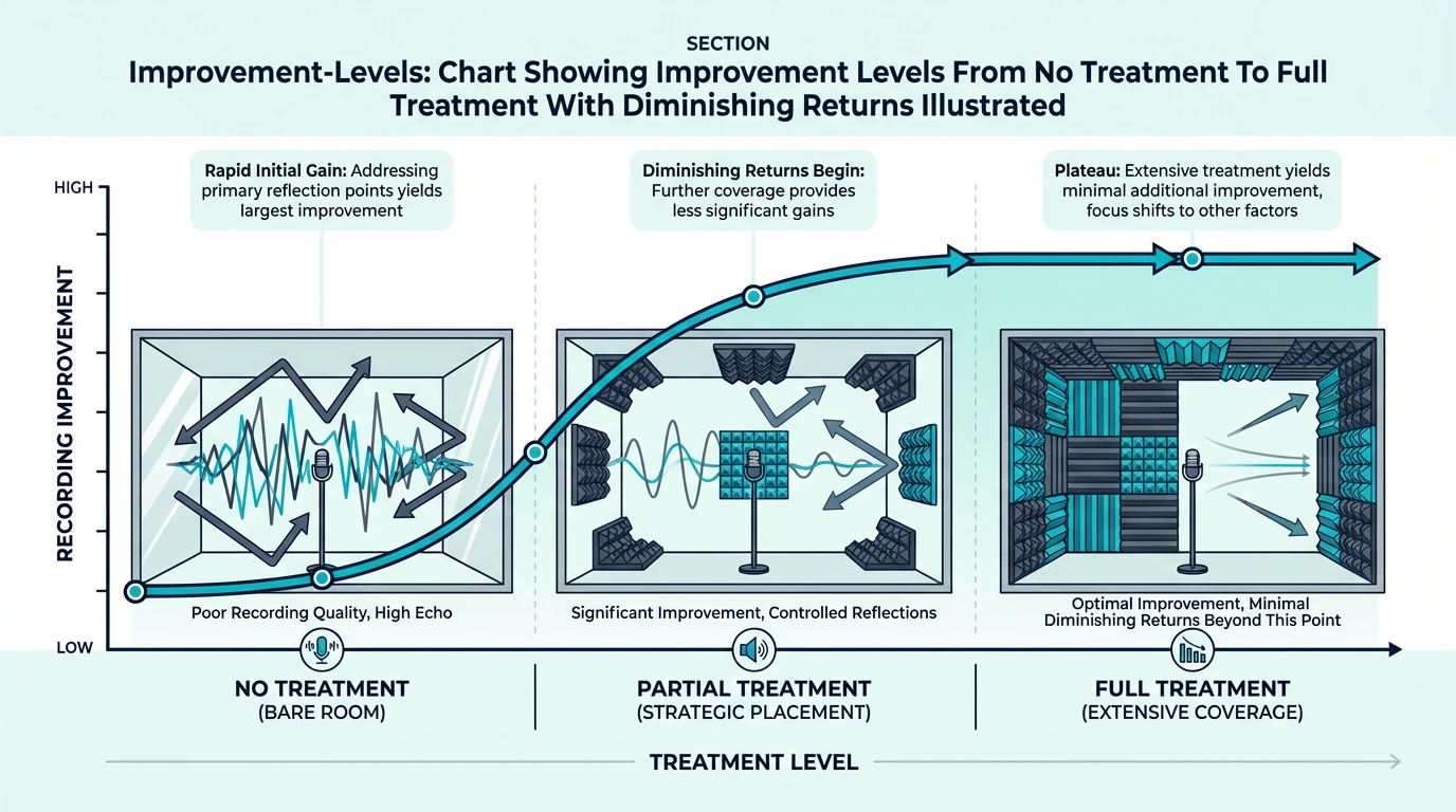 Chart Showing Improvement Levels From No Treatment To Full Treatment With Diminishing Returns Illustrated