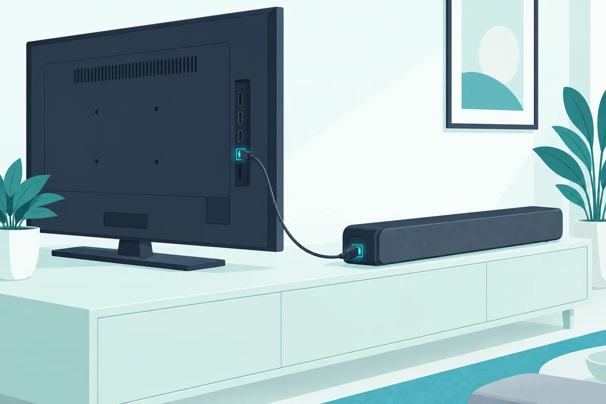 Optical audio cable connecting an older TV without ARC to a soundbar