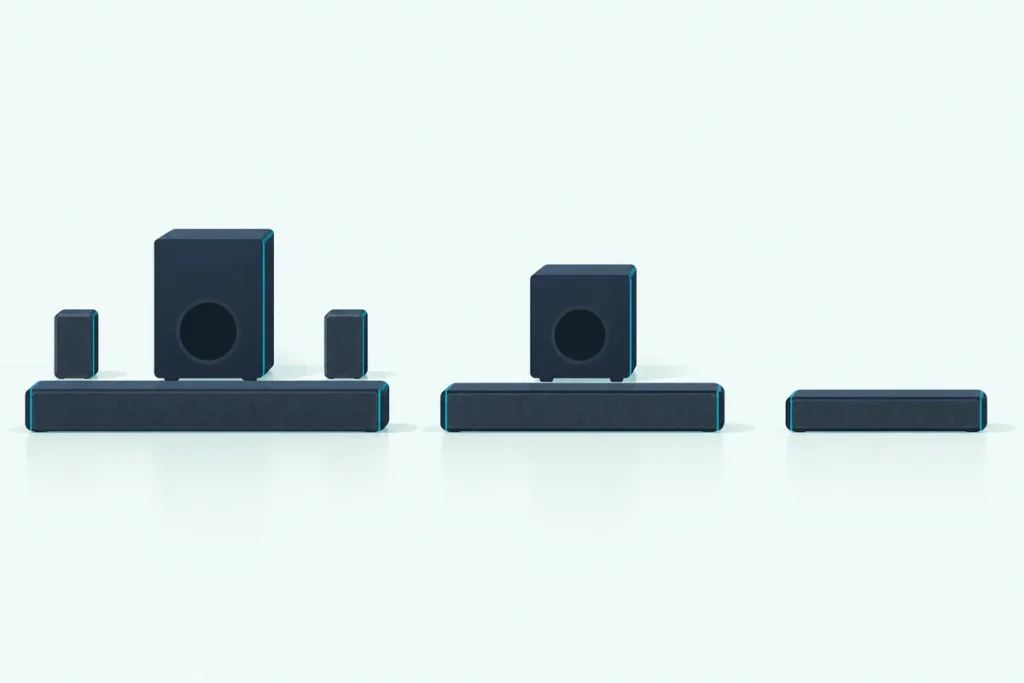 Three soundbar setups from flagship to all-in-one, the range to compare when choosing the best Samsung soundbar