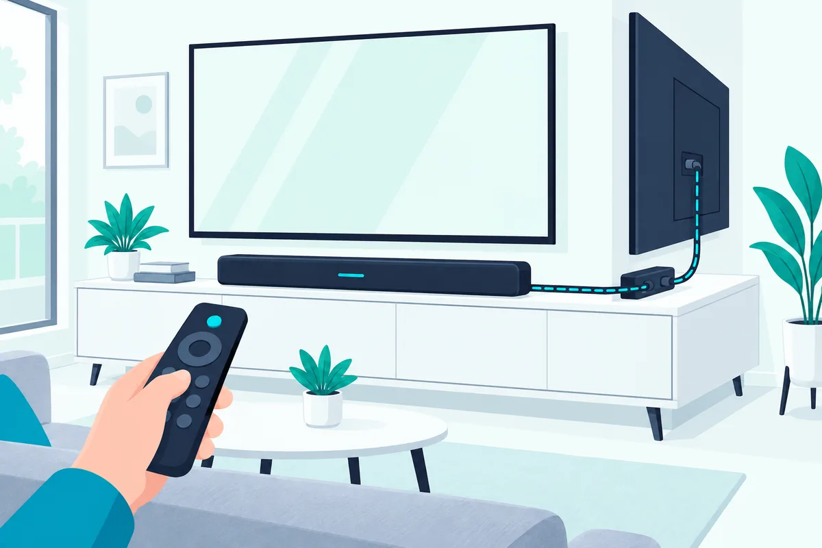TV remote controlling a soundbar through the TV, the HDMI-CEC link that carries volume and power
