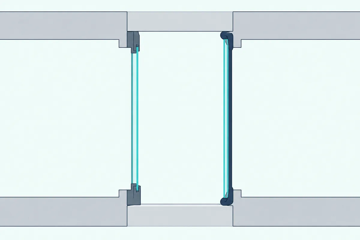 A clear window insert fitted inside a window frame, leaving a deep air gap in front of the old glass
