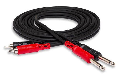 a Hosa CPR-201 dual 1/4-inch TS to dual RCA cable