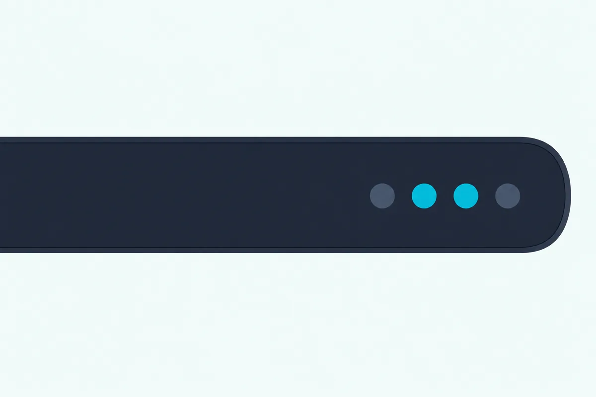 Two volume buttons highlighted on the top panel of a slim soundbar, the pair held together to reset a Samsung bar
