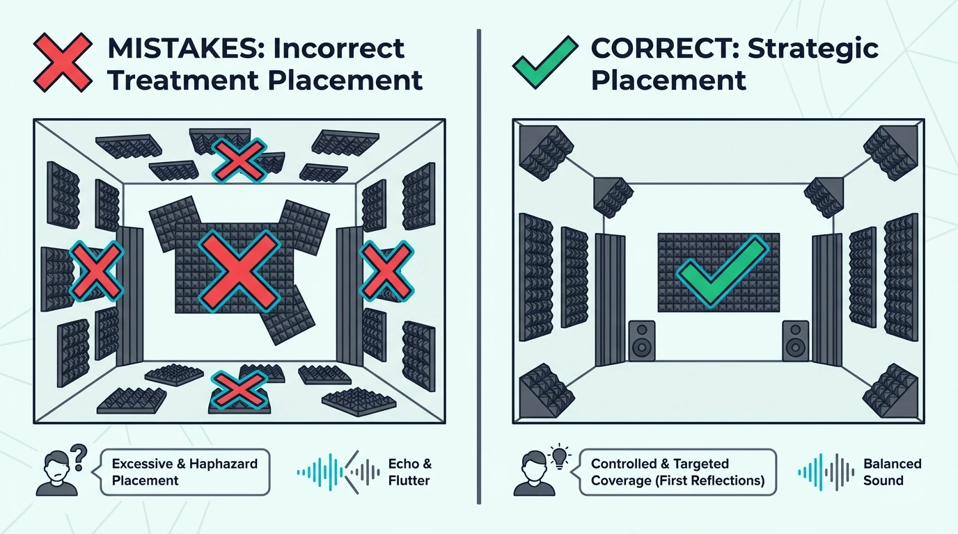 Common mistakes placing foam and diffusers in a room