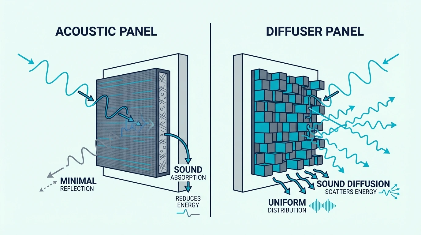 Diffuser Panel for acoustic panel vs diffuser