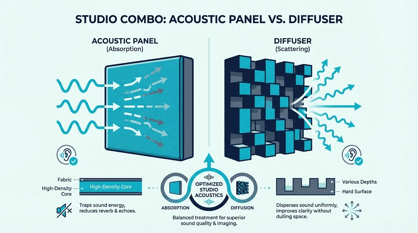 Studio Combo for acoustic panel vs diffuser