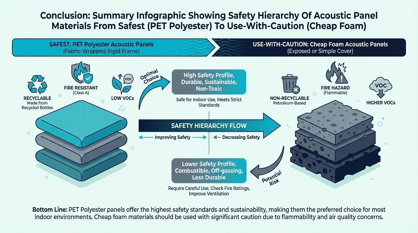 Safety hierarchy of acoustic panel materials