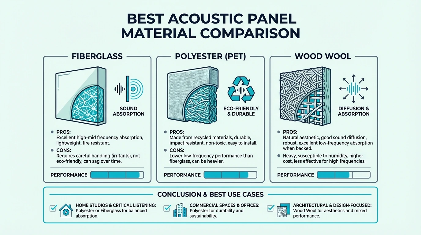 Comparison Chart for best acoustic panel material