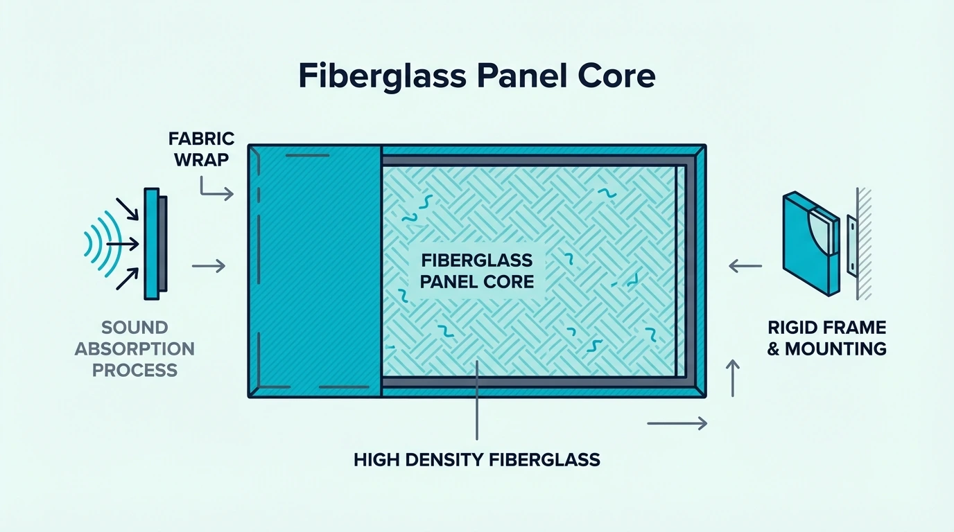 Fiberglass Panel Core for best acoustic panel material