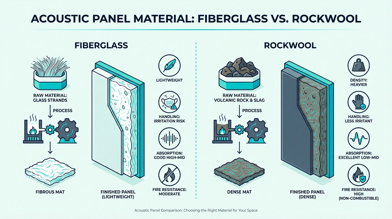 Fiberglass Vs Rockwool for best acoustic panel material