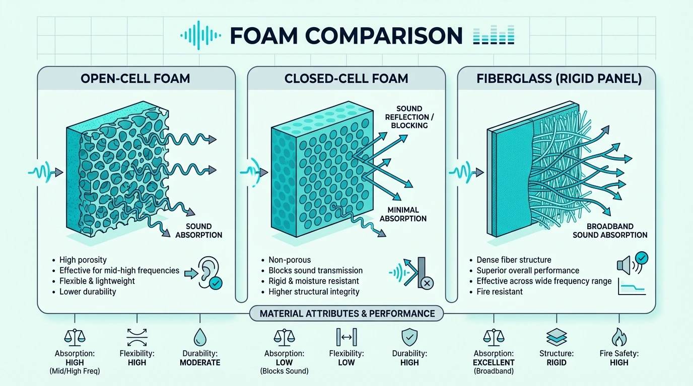 Foam Comparison for best acoustic panel material