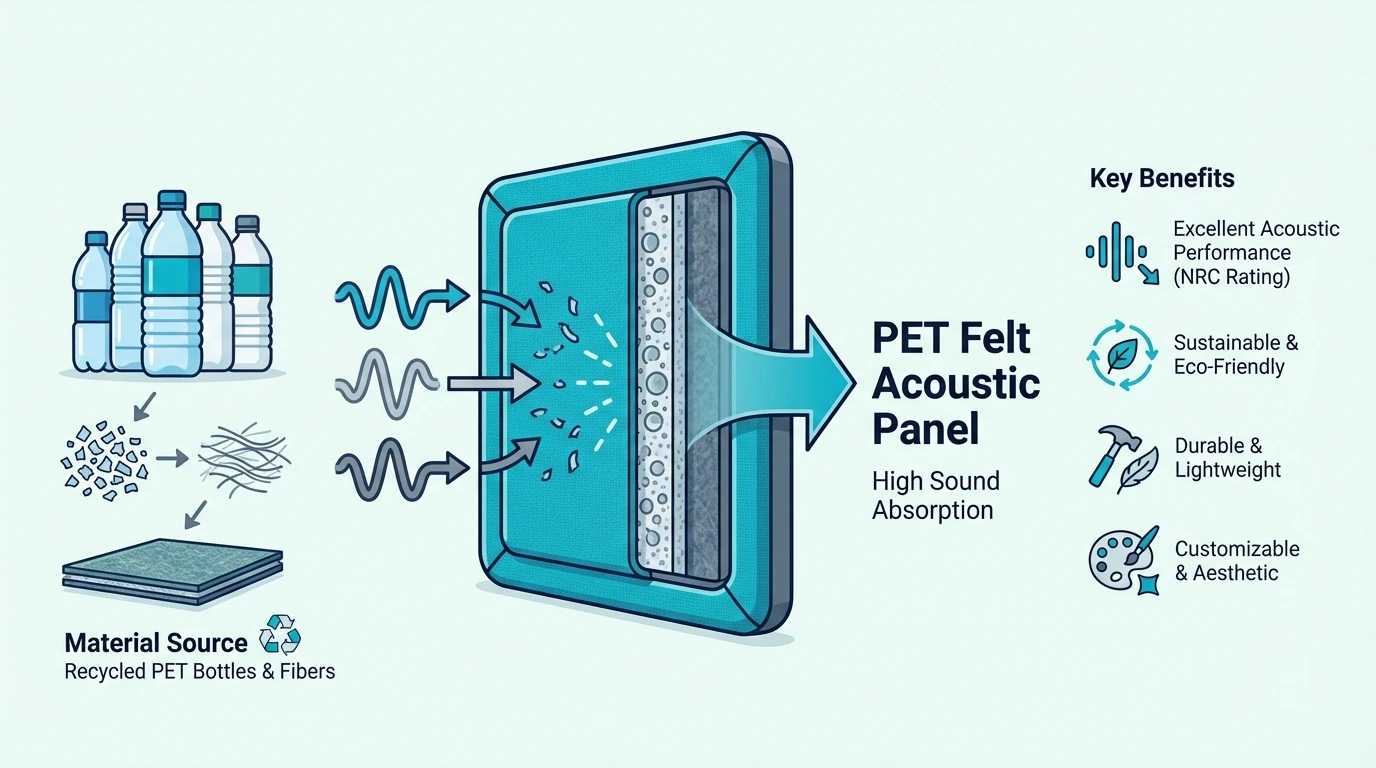 Pet Felt Panels for best acoustic panel material