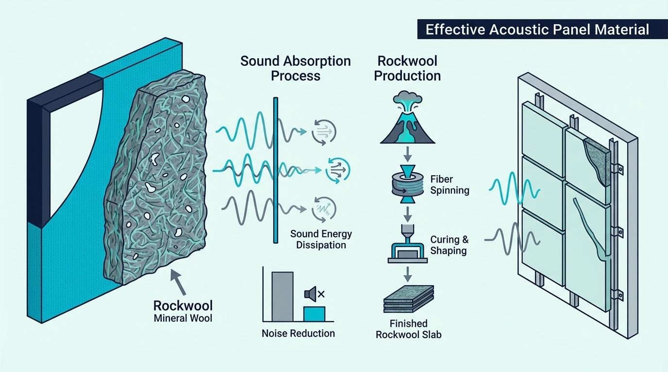Rockwool Mineral Wool for best acoustic panel material