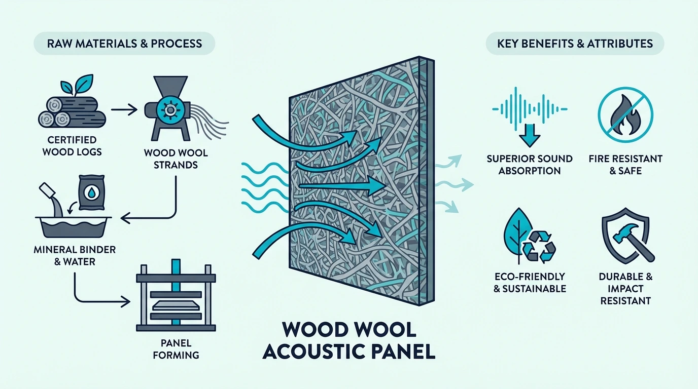 Wood Wool Panels for best acoustic panel material