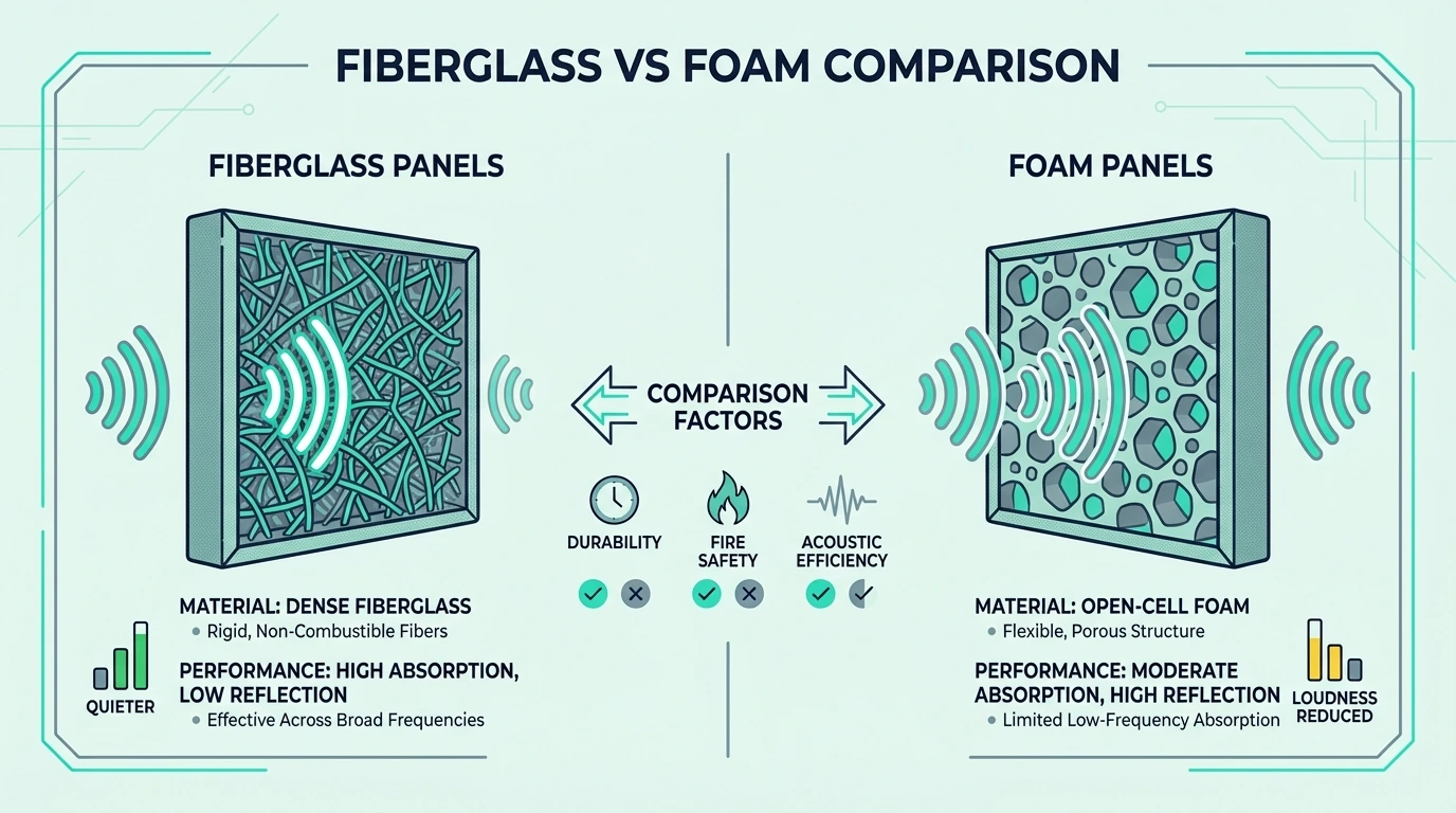 Fiberglass vs foam comparison for best fiberglass acoustic panels