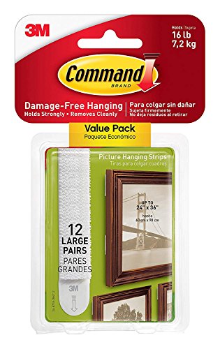 Command Picture & Frame Hanging Strips (Large, 12 Pairs)