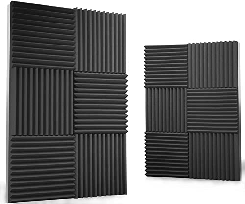 12-Pack Acoustic Foam Wedge Panels (1 in)