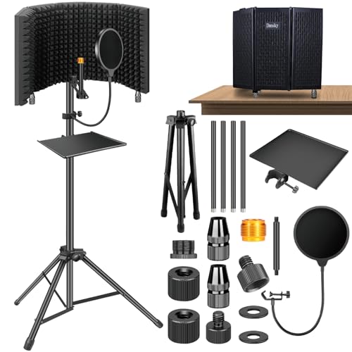 Dmsky Microphone Isolation Shield (with pop filter + stand)