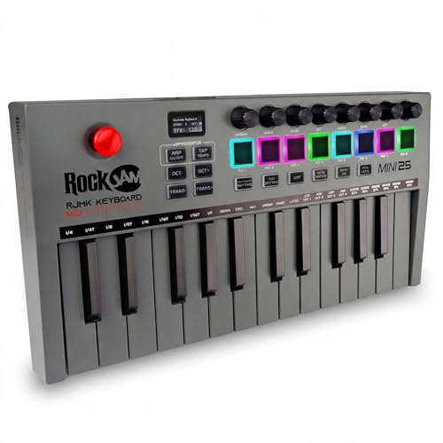 RockJam 25-Key Rechargeable MIDI Keyboard