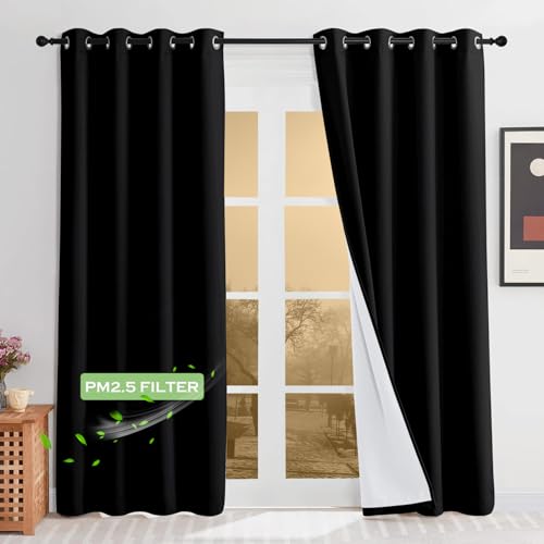 KGORGE 4-in-1 Soundproof Anti Dust 100% Blackout Curtains