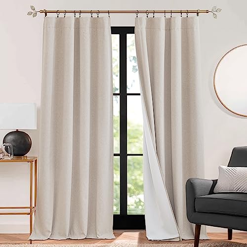 RYB HOME 3-in-1 Soundproof Blackout Insulation Curtains