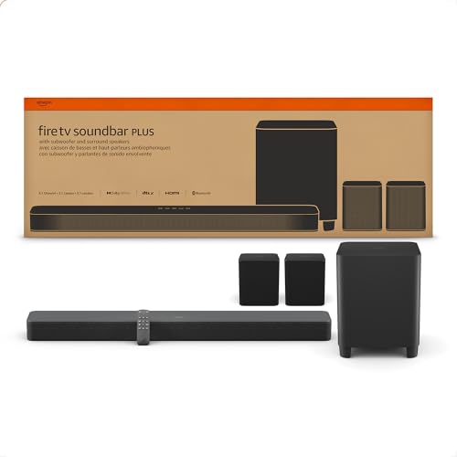 Amazon Fire TV Soundbar Plus with Subwoofer and Surround Sound Speakers