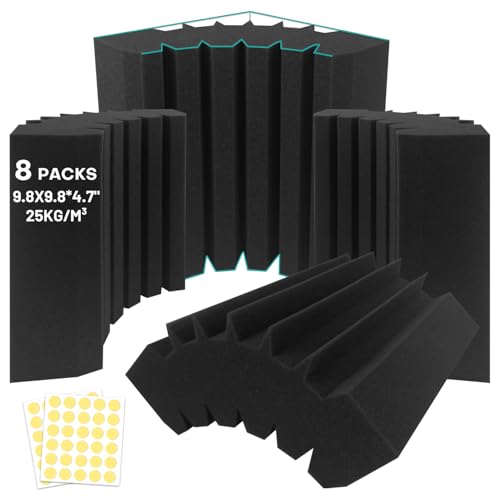 8 Pack Bass Traps Acoustic Foam Corner 9.8in